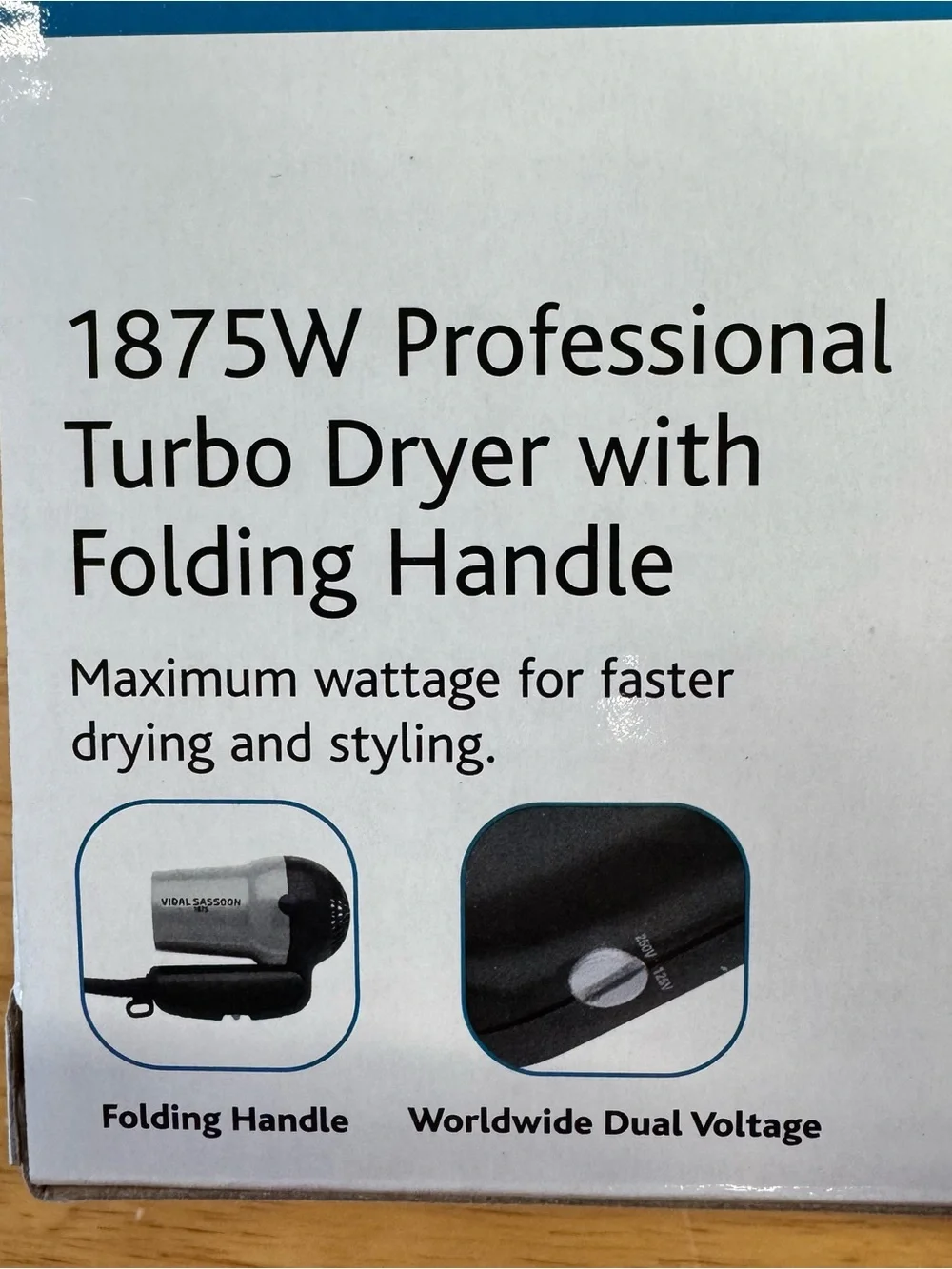 Vidal Sassoon 1875W Professional Turbo Hair Dryer Silver/Black SEALED